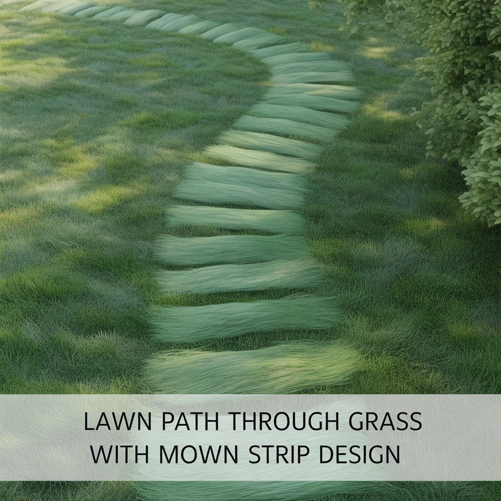Lawn Path Through Grass With Mown Strip Design