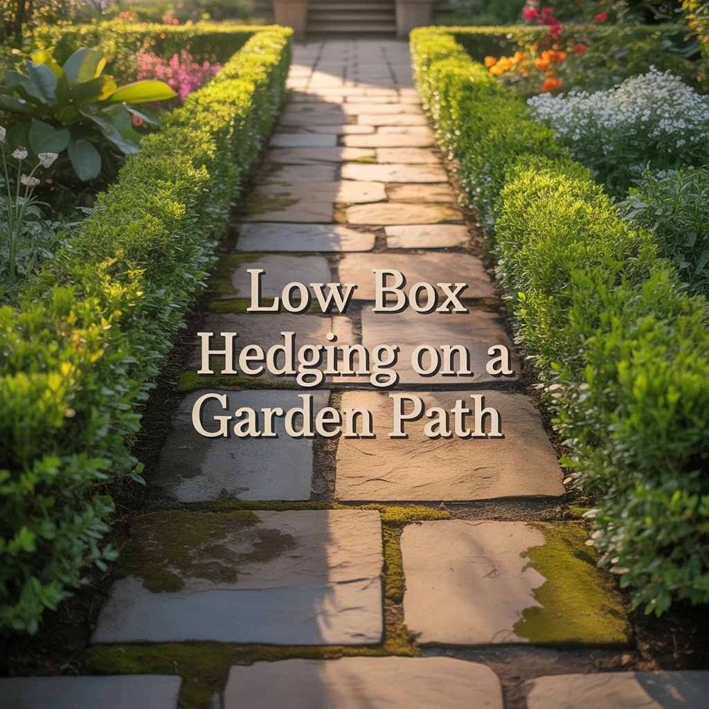 Low Box Hedge Edging on a Garden Path