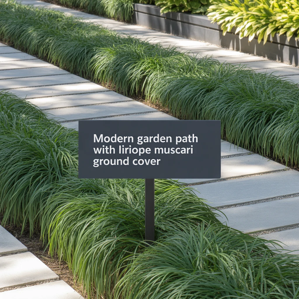 Modern Garden Path With Liriope Muscari Ground Cover