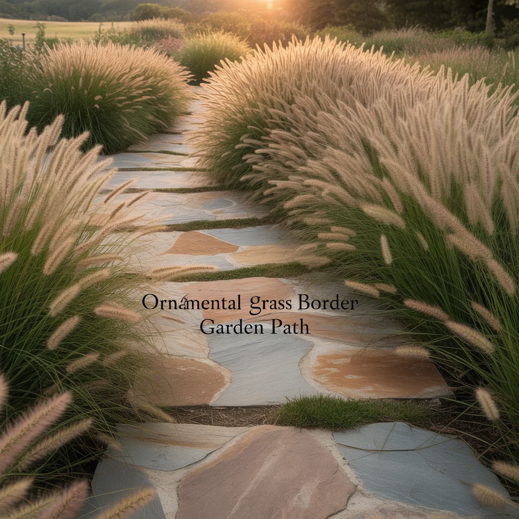 Ornamental Grass Border Garden Path