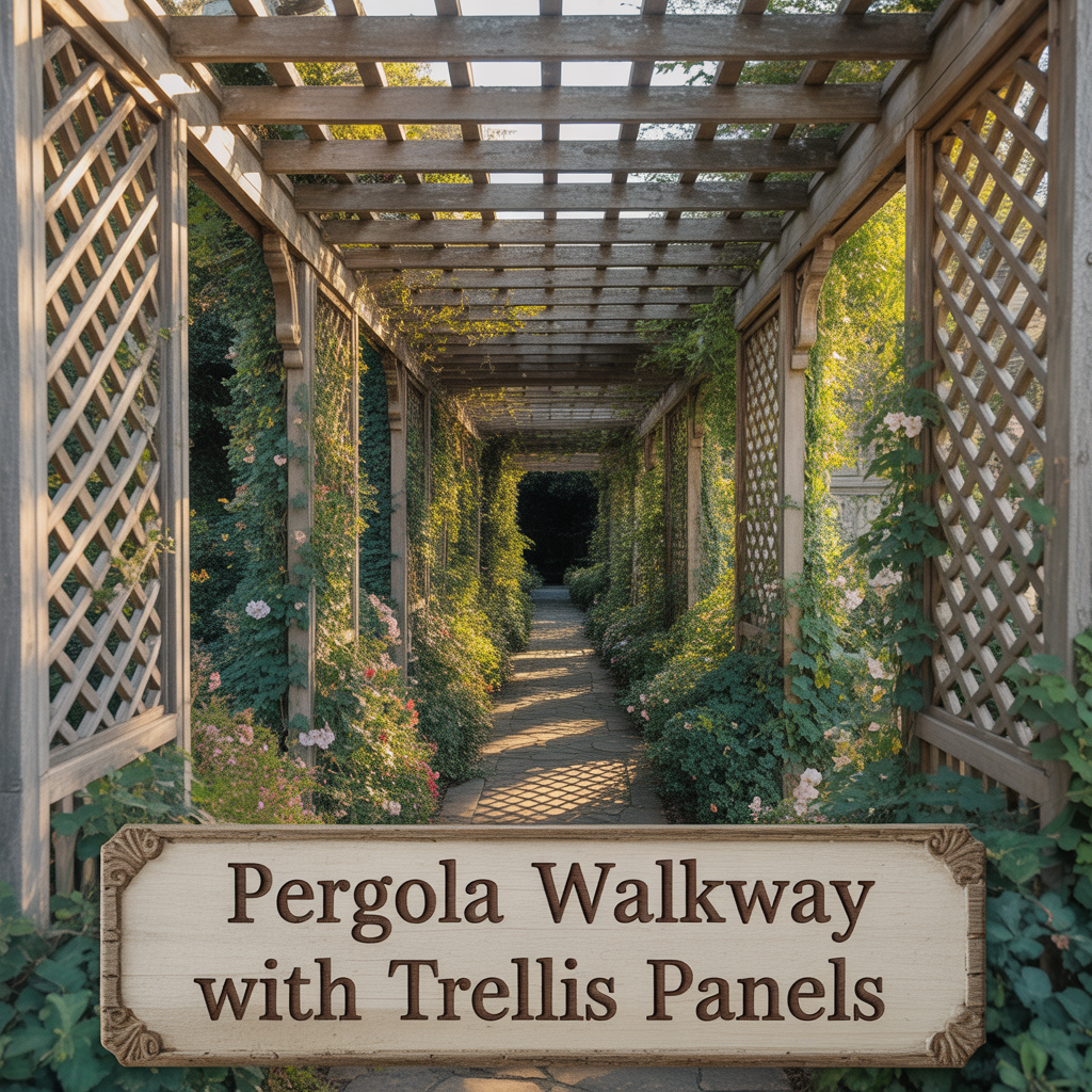 Pergola Walkway With Trellis Panels