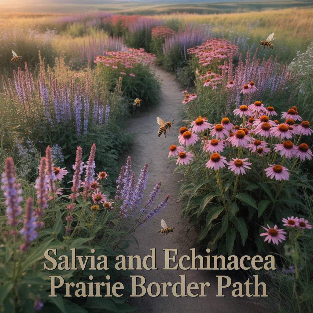Salvia and Echinacea Prairie Border Path