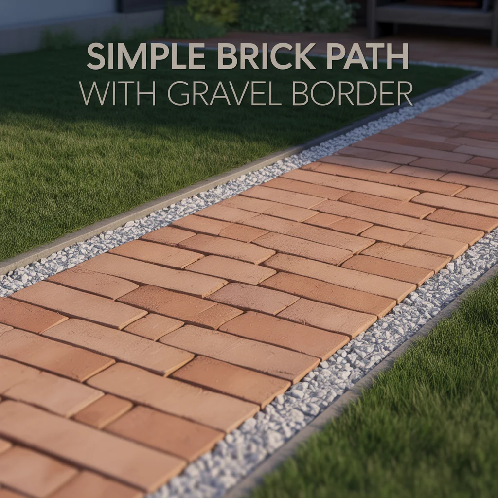Simple Brick Path With Gravel Border