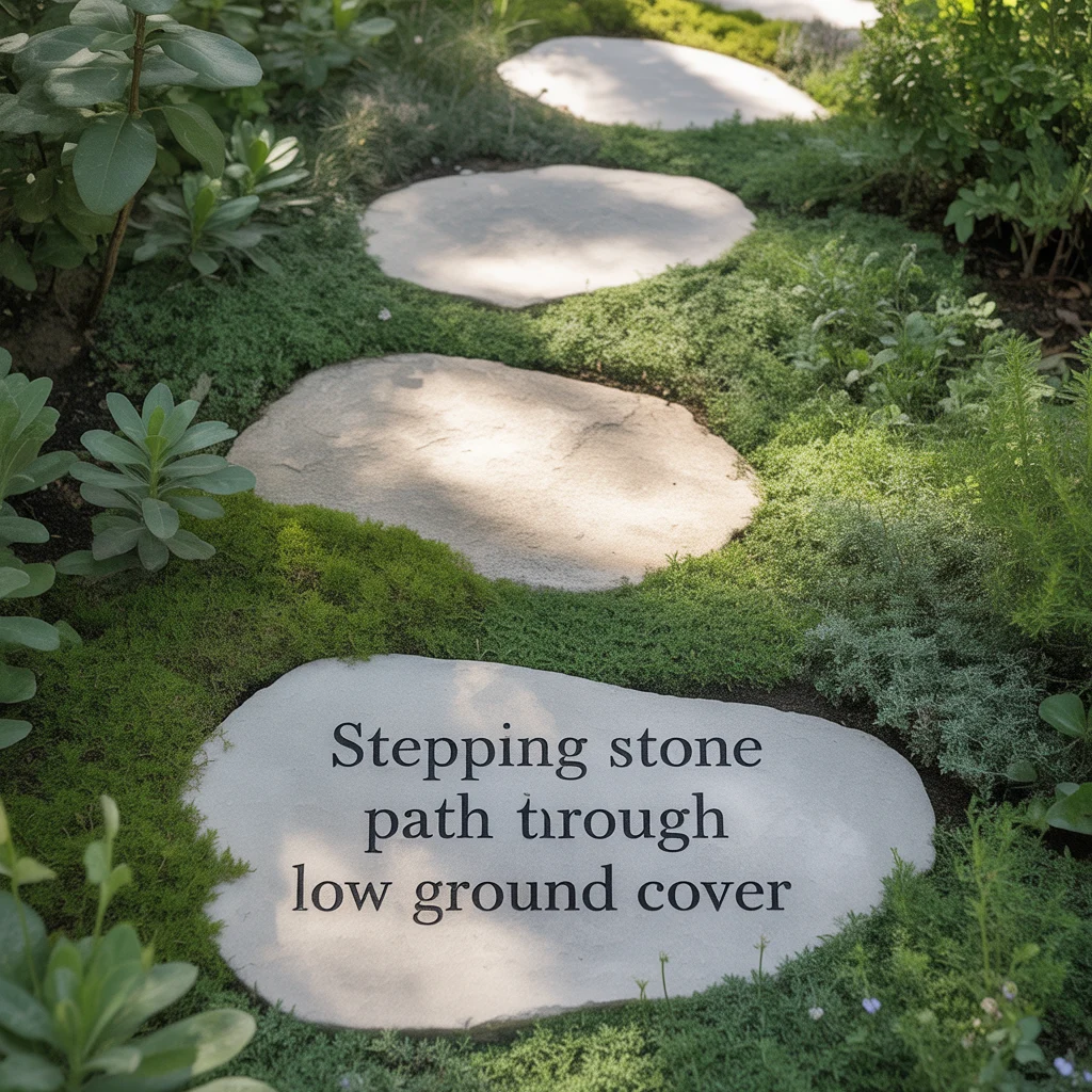 Stepping Stone Path Through Low Ground Cover