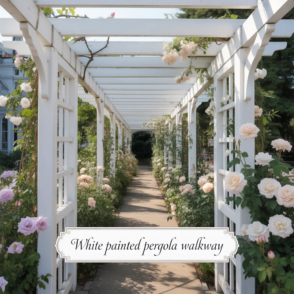 White Painted Pergola Walkway