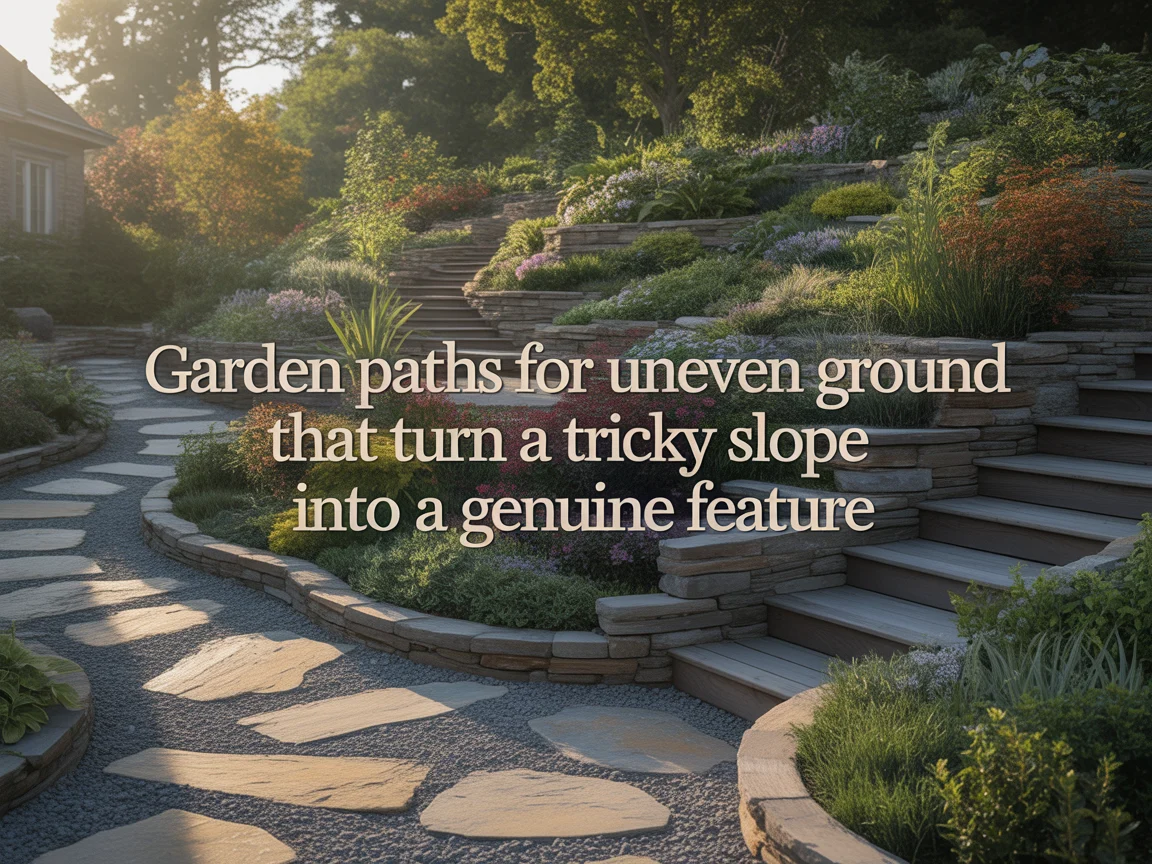 Garden Paths For Uneven Ground That Turn a Tricky Slope Into a Genuine Feature
