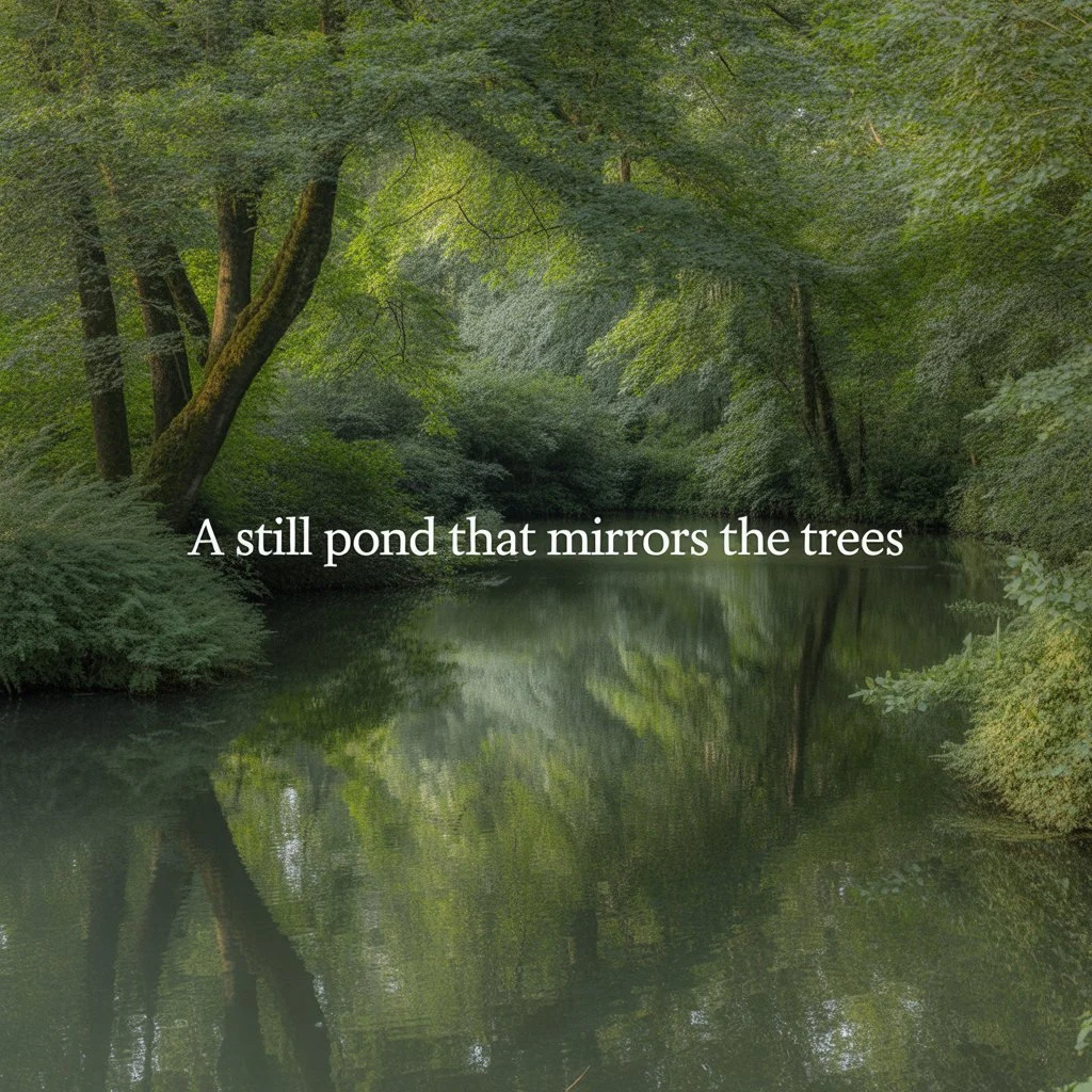 A Still Pond That Mirrors the Trees