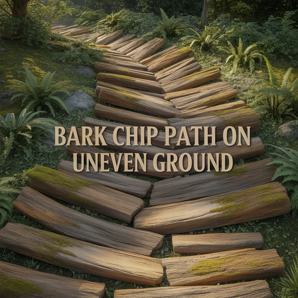 Bark Chip Path on Uneven Ground
