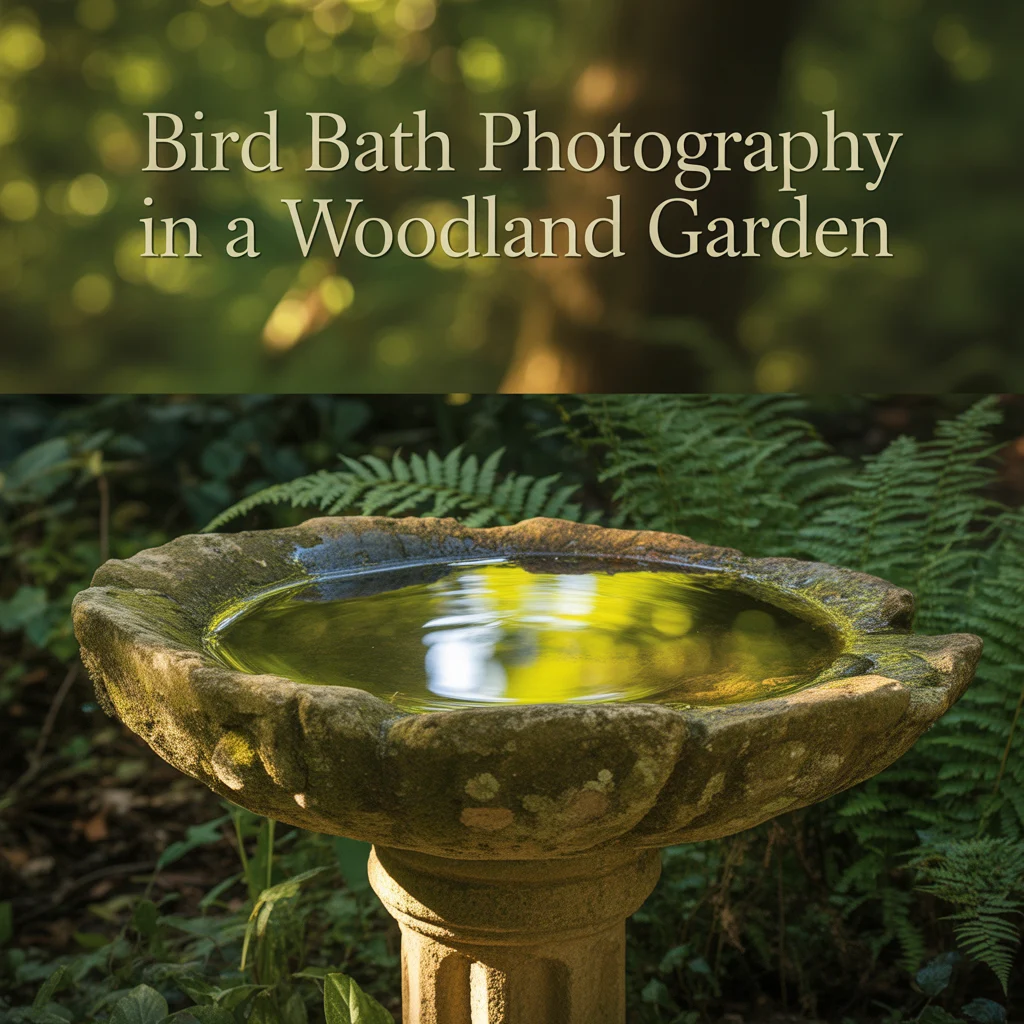 Bird Bath Photography in a Woodland Garden