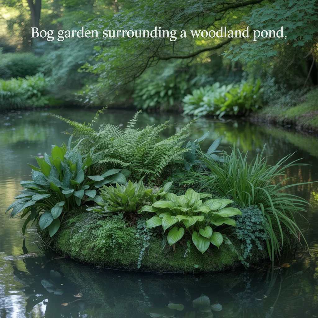 Bog Garden Surrounding a Woodland Pond