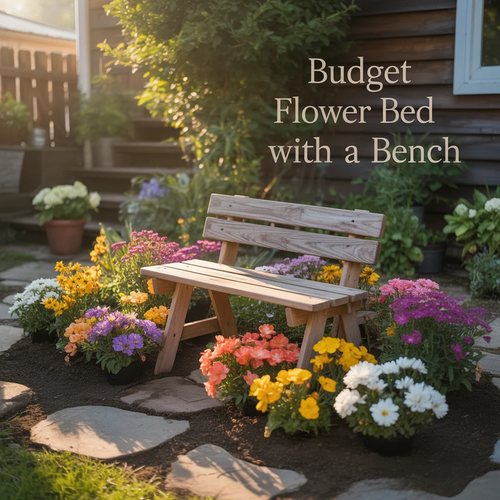 Budget Flower Bed With a Bench