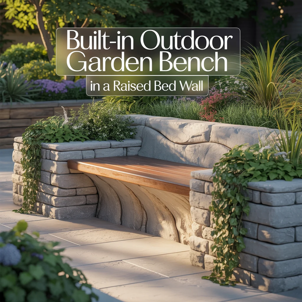 Built-In Outdoor Garden Bench in a Raised Bed Wall