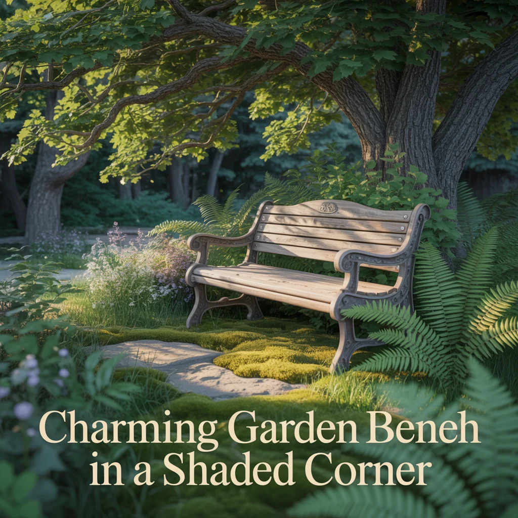Charming Garden Bench in a Shaded Corner