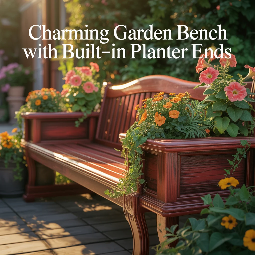 Charming Garden Bench With Built-In Planter Ends