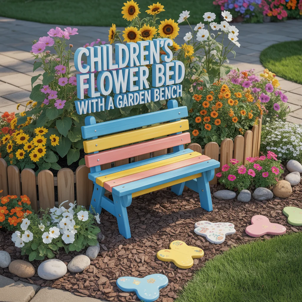 Children's Flower Bed With a Garden Bench