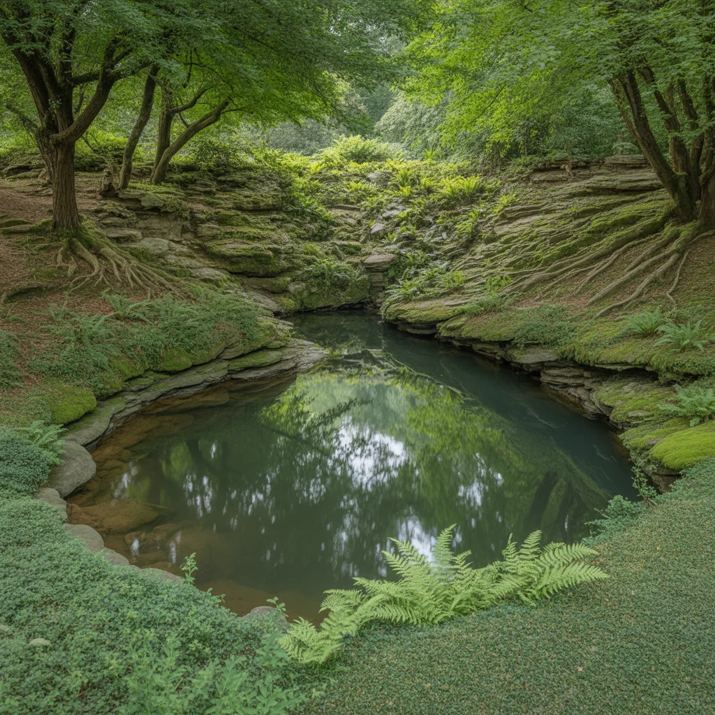 Clay-Lined Natural Woodland Pond