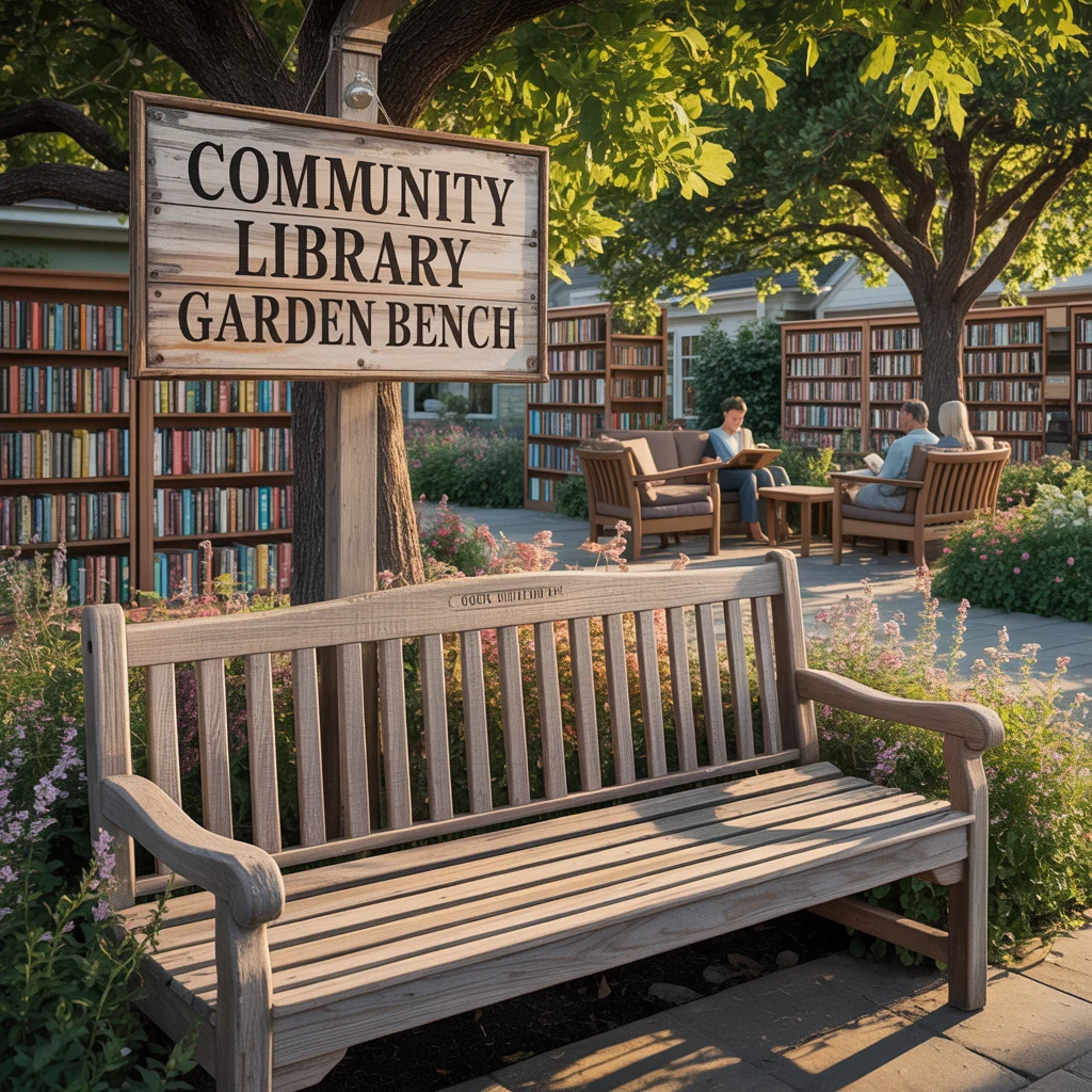 Community Library Garden Bench