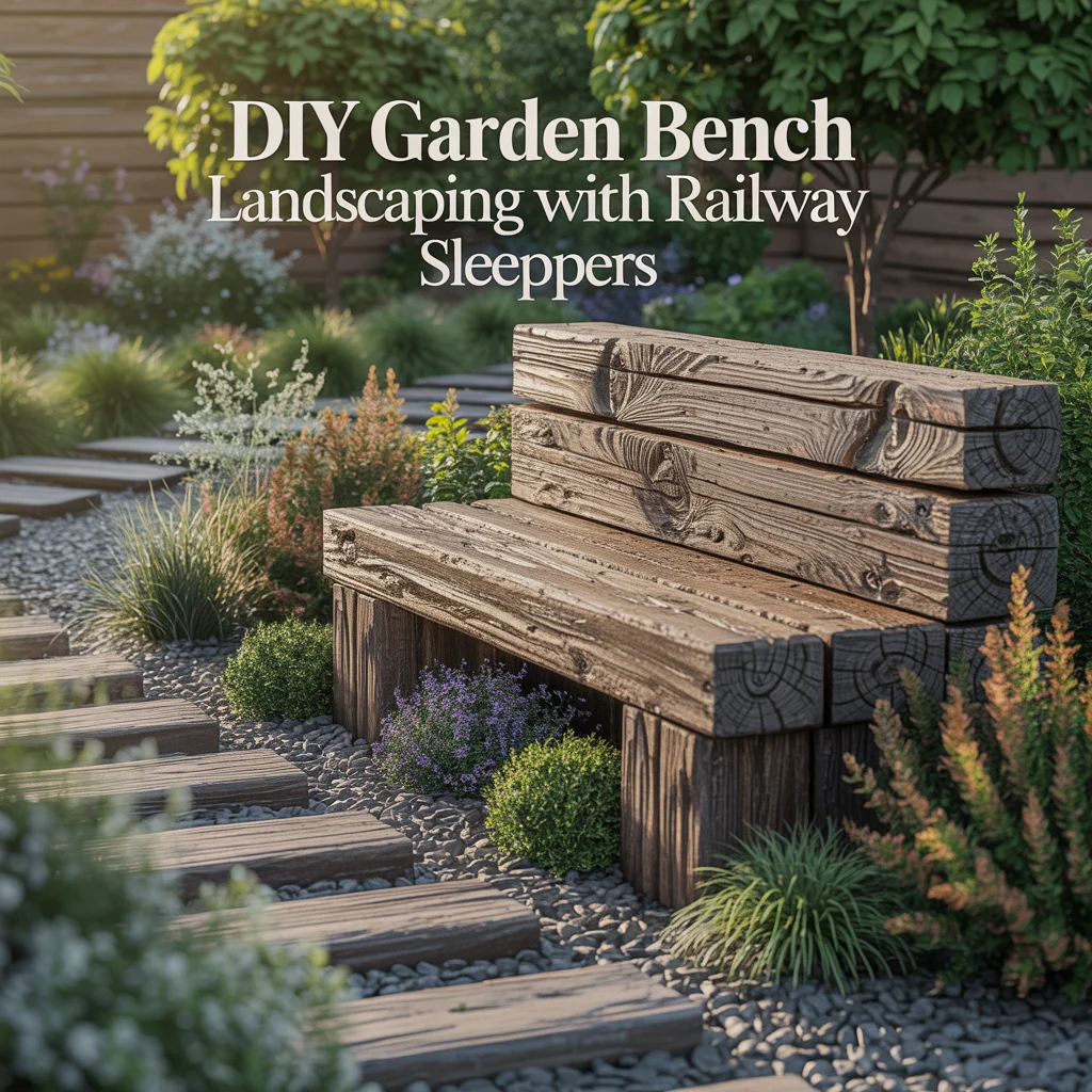 DIY Garden Bench Landscaping With Railway Sleepers