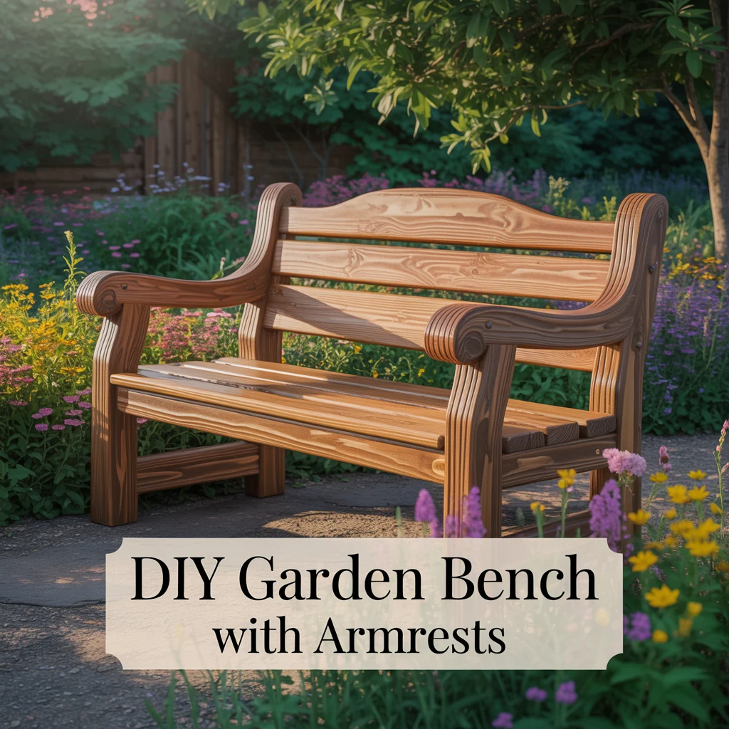 DIY Garden Bench With Armrests