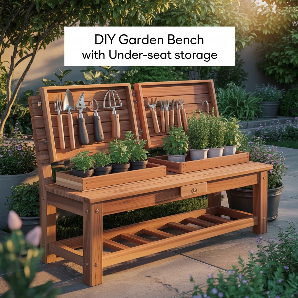 DIY Garden Bench With Under-Seat Storage