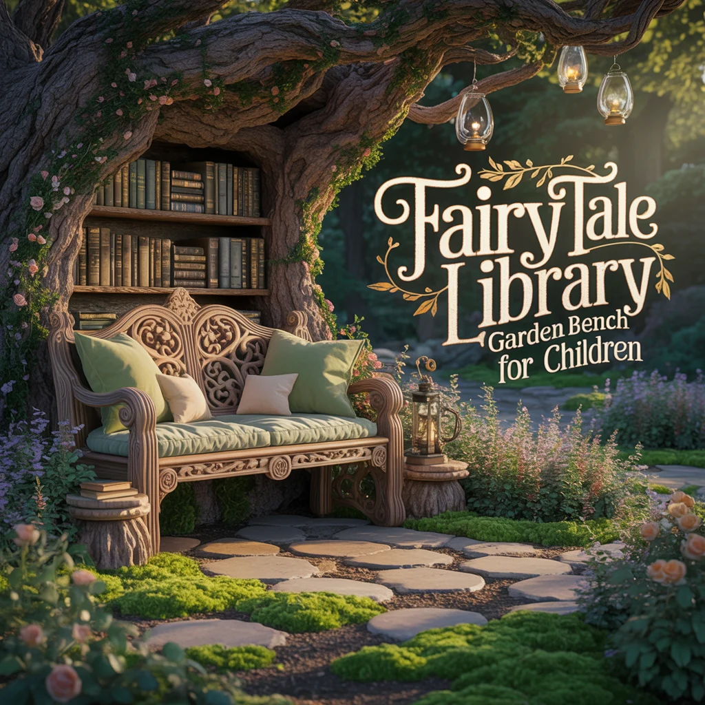 Fairy Tale Library Garden Bench for Children