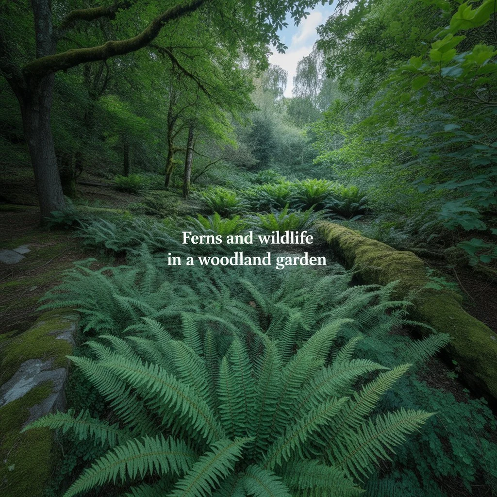 Ferns and Wildlife in a Woodland Garden