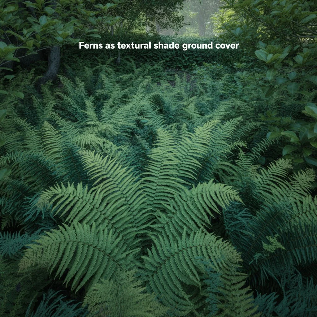 Ferns as Textural Shade Ground Cover