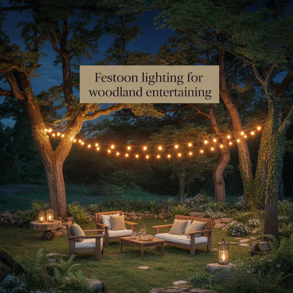 Festoon Lighting for Woodland Entertaining