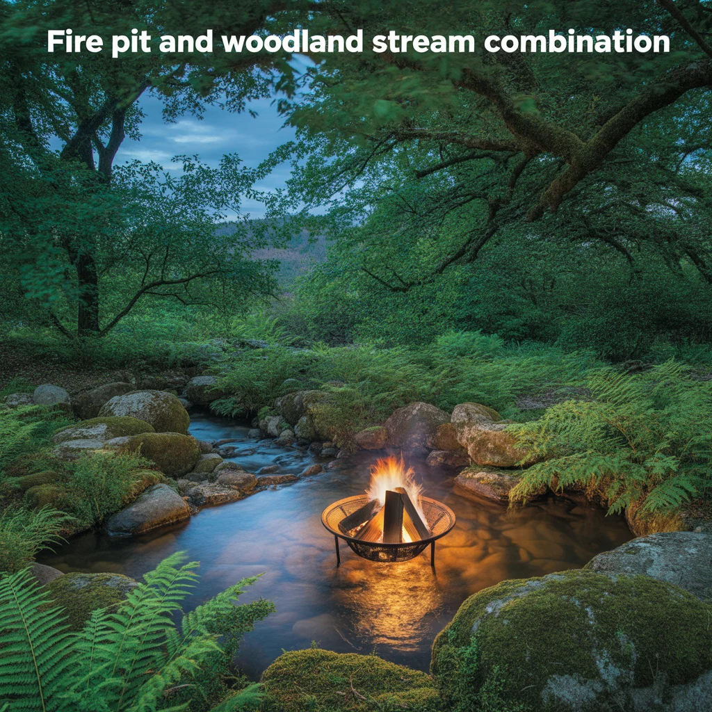 Fire Pit and Woodland Stream Combination