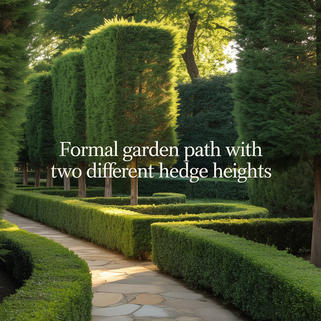 Formal Garden Path With Two Different Hedge Heights