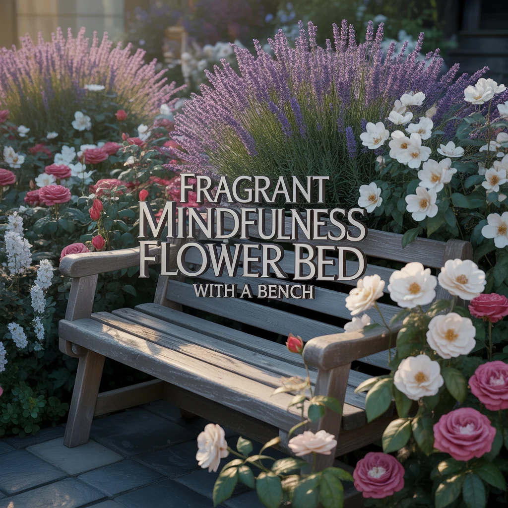 Fragrant Mindfulness Flower Bed With a Bench