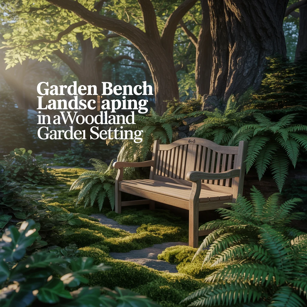 Garden Bench Landscaping in a Woodland Garden Setting