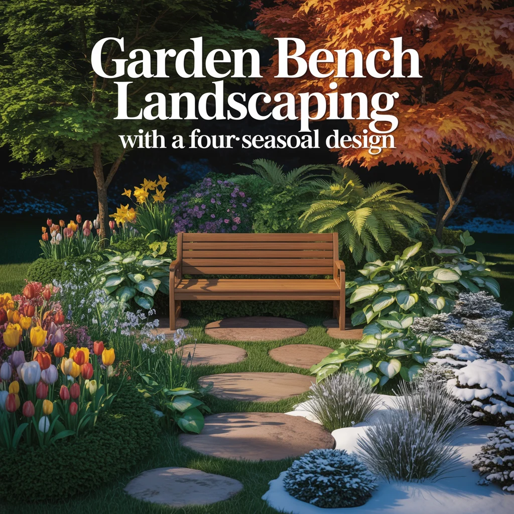 Garden Bench Landscaping With a Four-Season Design