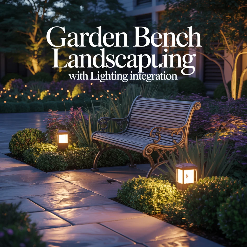 Garden Bench Landscaping With Lighting Integration