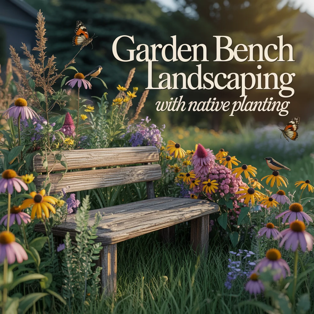 Garden Bench Landscaping With Native Planting