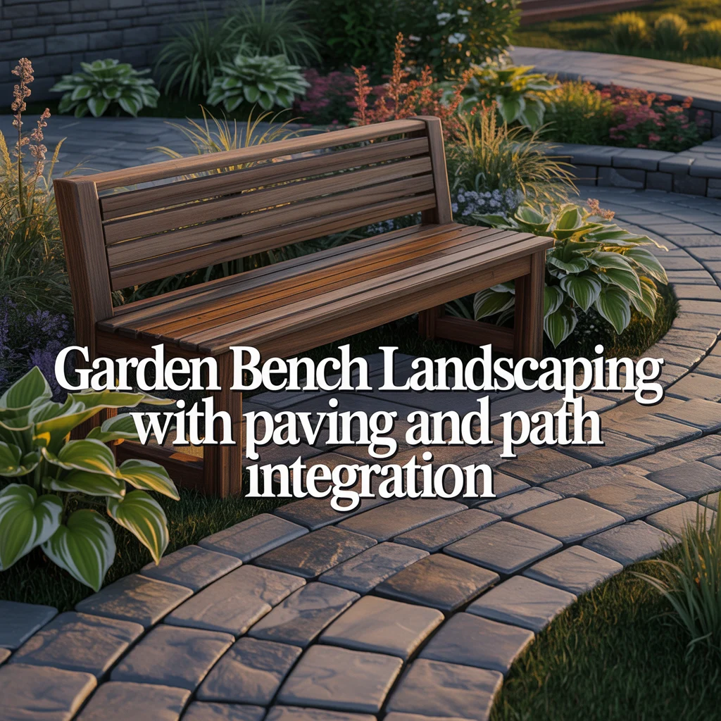Garden Bench Landscaping With Paving and Path Integration