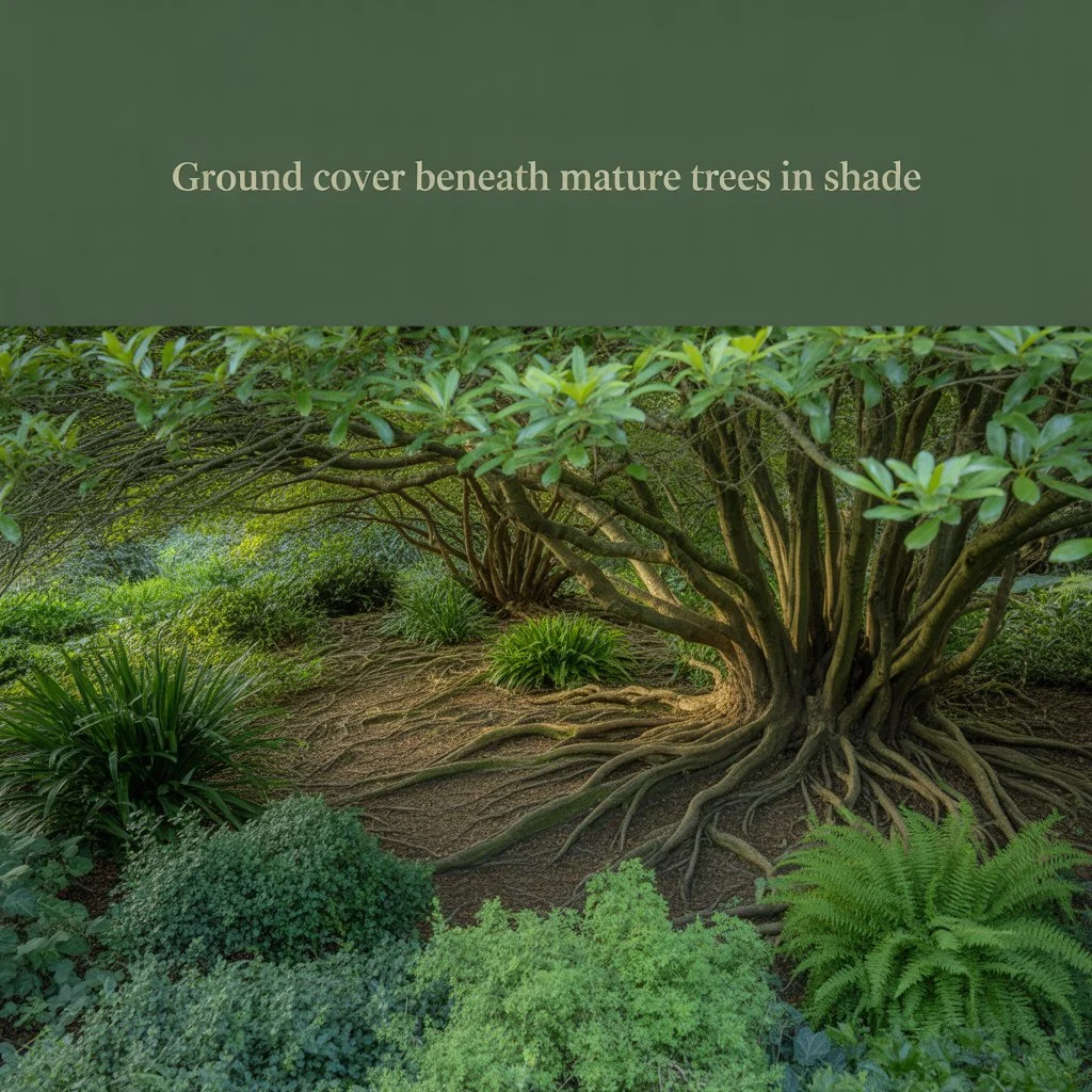 Ground Cover Beneath Mature Trees in Shade