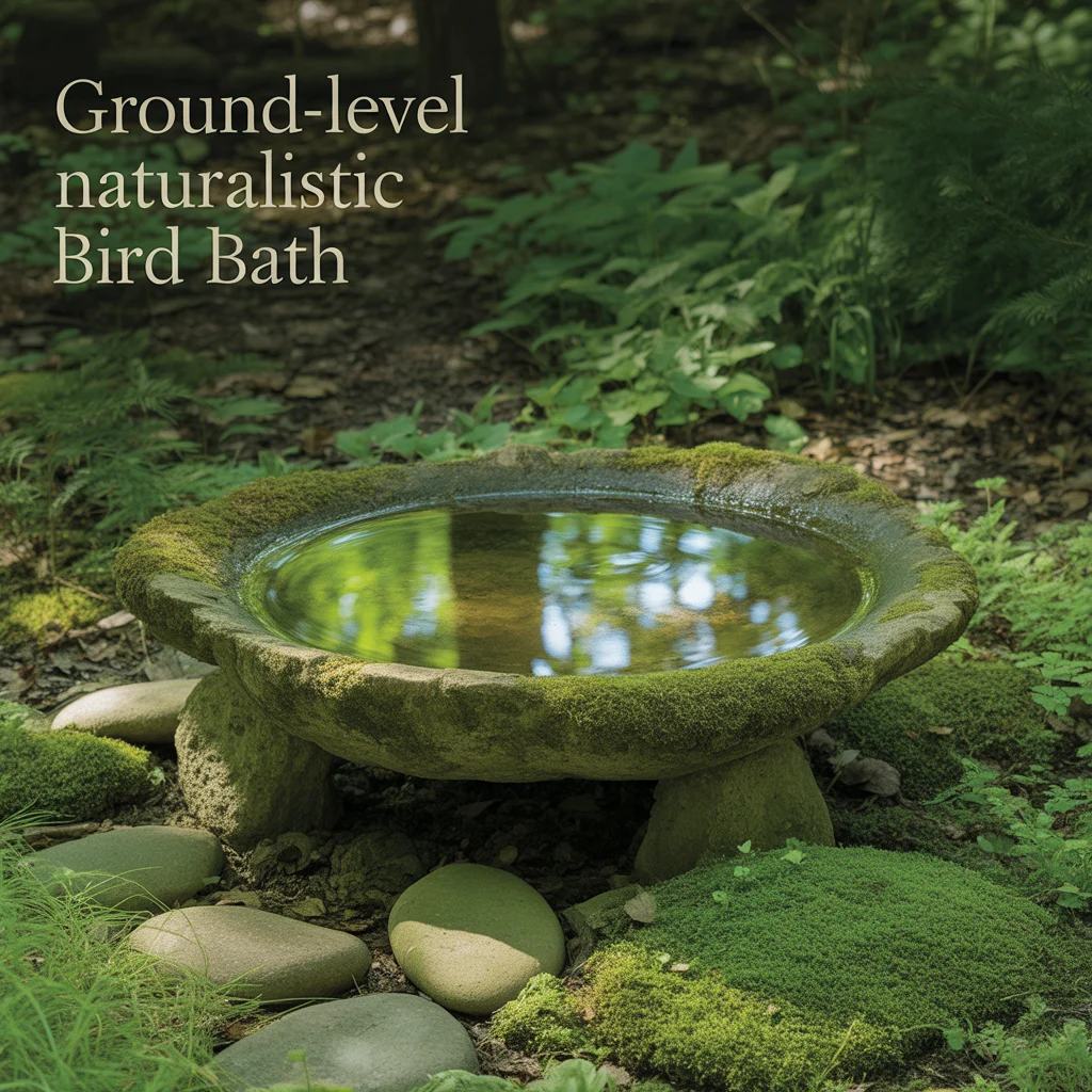 Ground-Level Naturalistic Bird Bath