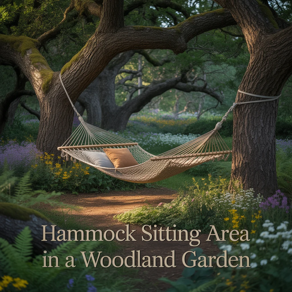 Hammock Sitting Area in a Woodland Garden