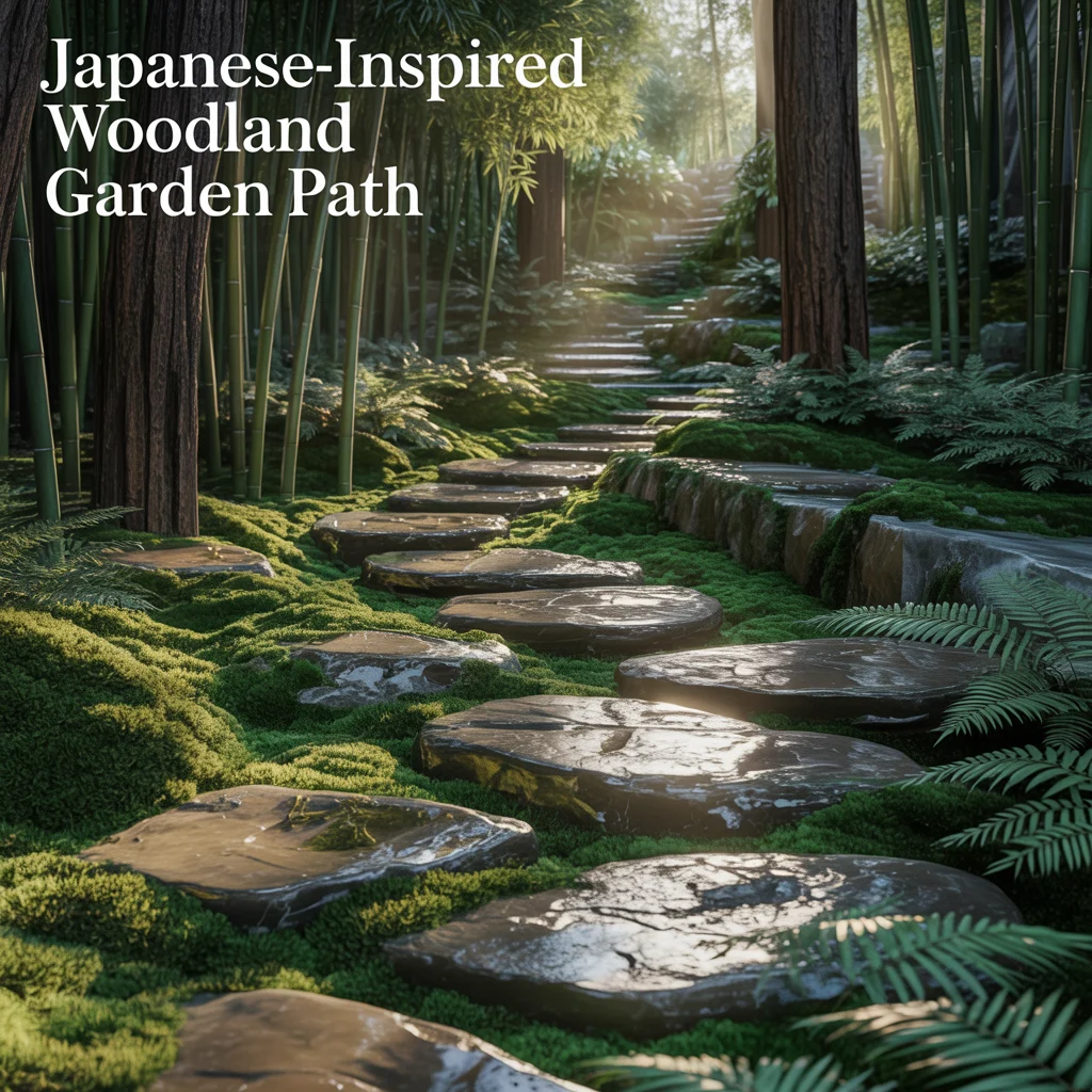 Japanese-Inspired Woodland Garden Path