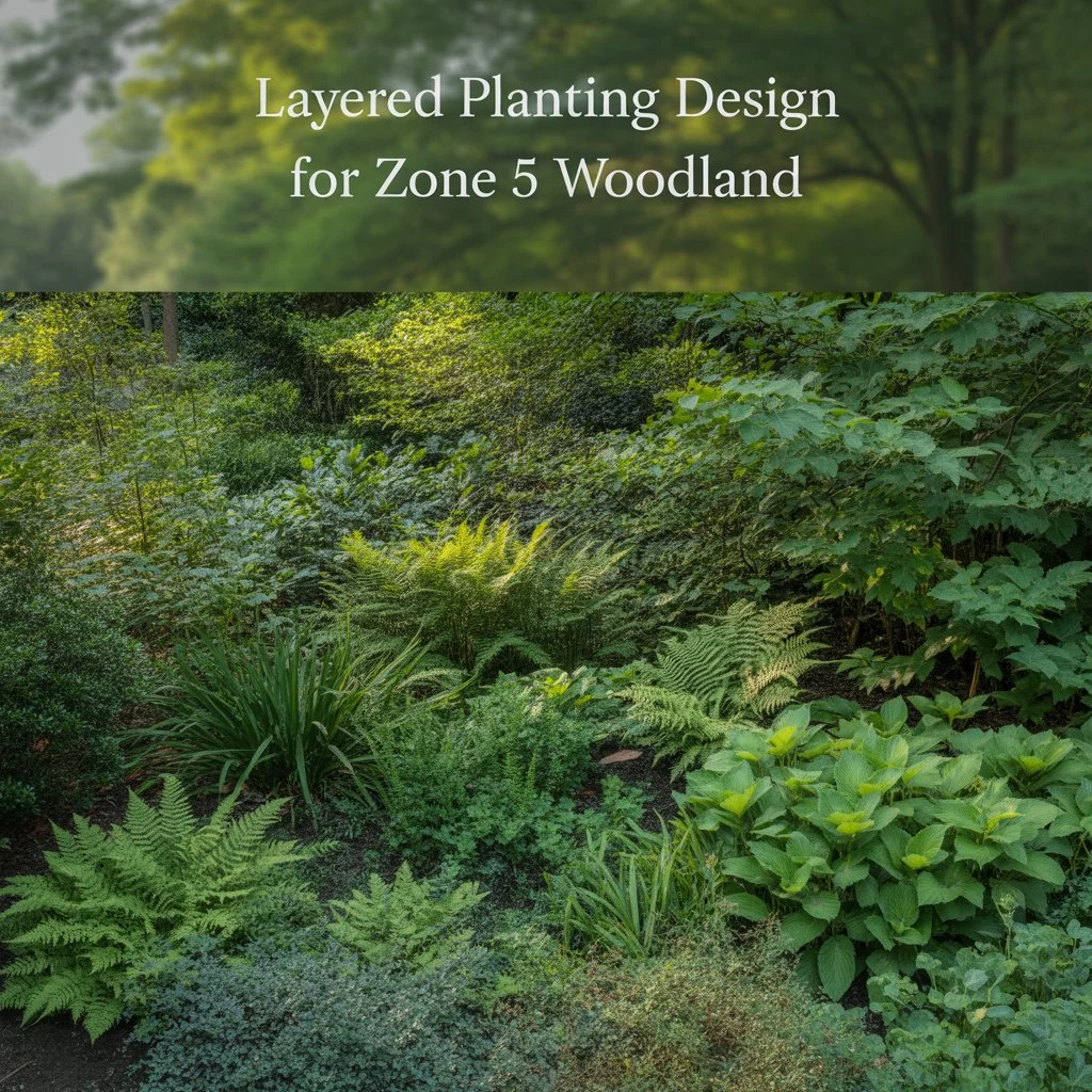 Layered Planting Design for Zone 5 Woodland