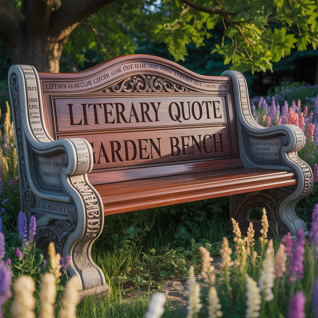 Literary Quote Garden Bench