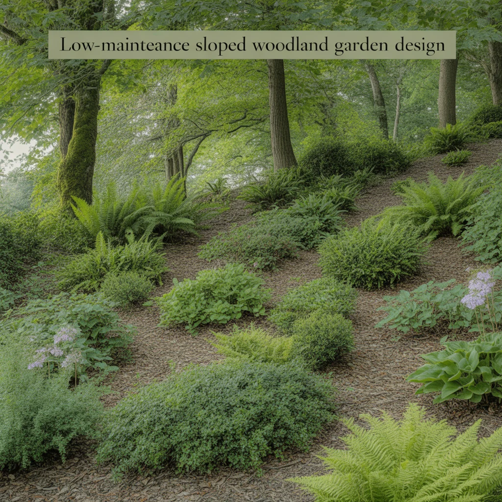 Low-Maintenance Sloped Woodland Garden Design