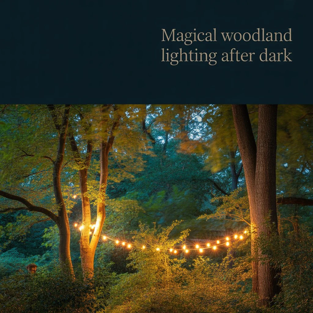 Magical Woodland Lighting After Dark