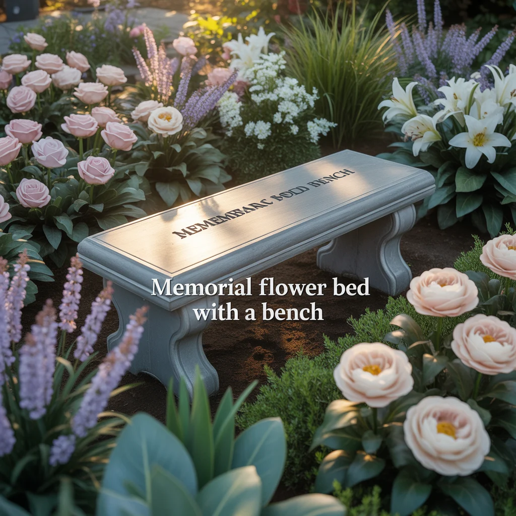 Memorial Flower Bed With a Bench