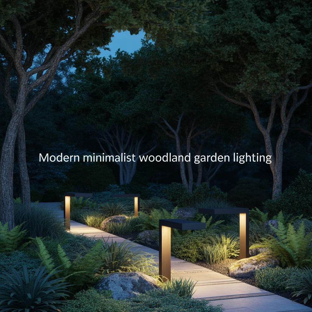 Modern Minimalist Woodland Garden Lighting