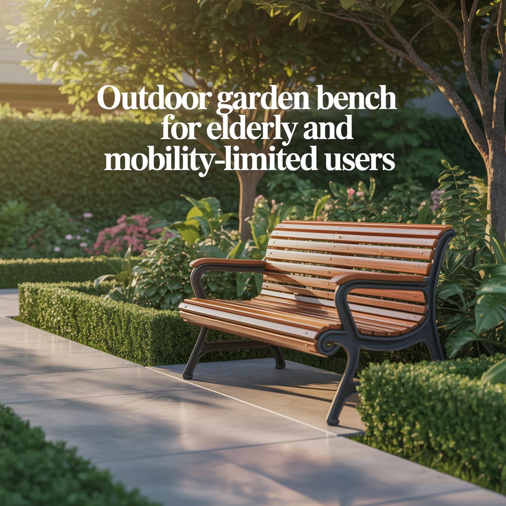 Outdoor Garden Bench for Elderly and Mobility-Limited Users