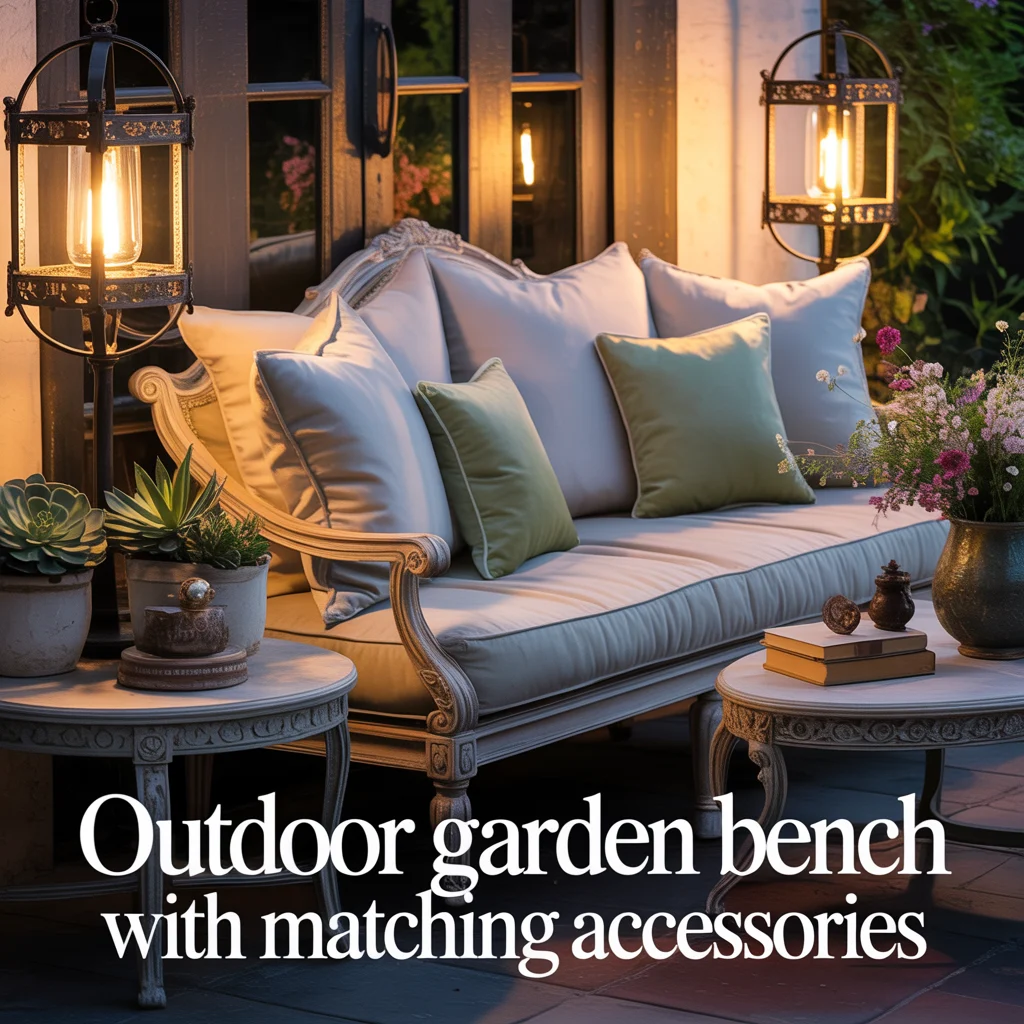 Outdoor Garden Bench With Matching Accessories