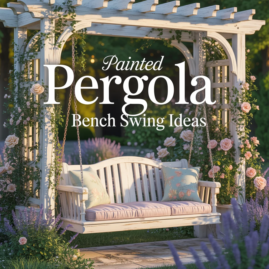 Painted Pergola Bench Swing Ideas