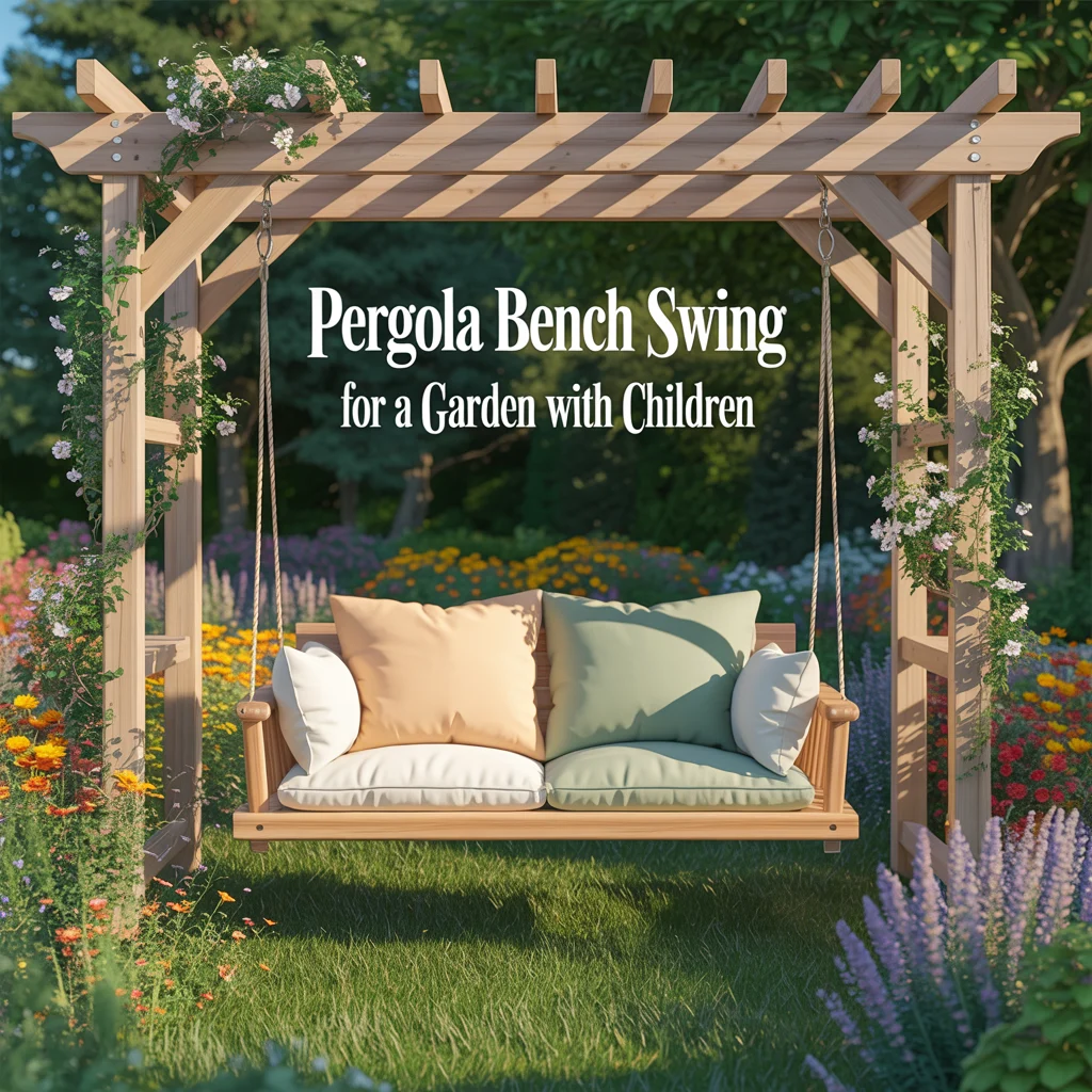 Pergola Bench Swing for a Garden With Children